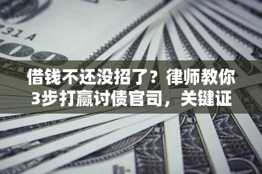 武汉借钱不还没招了?律师教你3步打赢讨债官司,关键证据千万别漏! 武汉借钱不还没招了?律师教你3步打赢讨债官司,关键证据千万别漏!